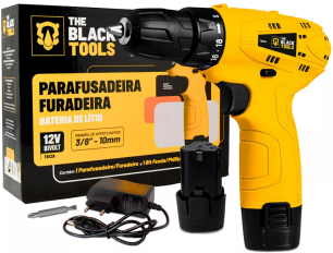 Parafusadeira Furadeira The Black Tools TB12A Bivolt a Bateria 12v Parafusadeira Furadeira The Black Tools TB12A Bivolt a Bateria 12v